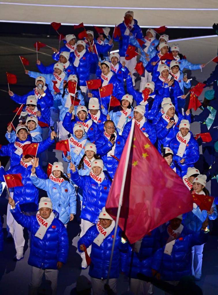 La délégation chinoise lors de la cérémonie d'ouverture des JO d'hiver Milan-Cortina 2026